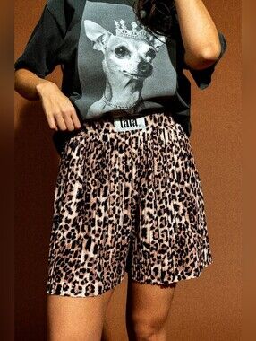 Dressed In LALA Total Knock Out Pleated Boxer Shorts Size Large